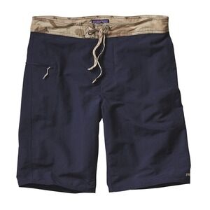 Patagonia - Men's Solid WavefarerBoard Shorts - 21" -‎ Navy & Tan - Size 31